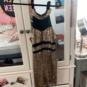 Gold sequin dress